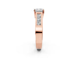 Rose gold Cushion Cut Channel Set Solitaire Ring with Four-Prong Setting_8