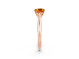 Rose gold Cushion Cut Citrine Solitaire Engagement Ring with Cathedral Setting and Four-Prong Mount_26