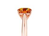 Rose gold Cushion Cut Citrine Solitaire Engagement Ring with Cathedral Setting and Four-Prong Mount_29