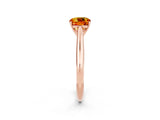 Rose gold Cushion Cut Citrine Solitaire Engagement Ring with Cathedral Setting and Four-Prong Mount_68