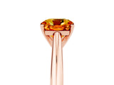 Rose gold Cushion Cut Citrine Solitaire Engagement Ring with Cathedral Setting and Four-Prong Mount_71