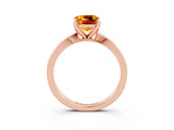 Rose gold Cushion Cut Citrine Solitaire Engagement Ring with Classic Band and Four-Prong Setting_27