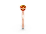 Rose gold Cushion Cut Citrine Solitaire Engagement Ring with Round Band and Four-Prong Setting_2