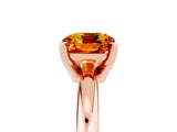 Rose gold Cushion Cut Citrine Solitaire Engagement Ring with Round Band and Four-Prong Setting_5