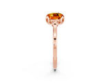 Rose gold Cushion Cut Citrine Solitaire Ring with Flower Prong Setting and Classic Band_14