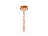 Rose gold Cushion Cut Citrine Solitaire Ring with Flower Prong Setting and Classic Band_38