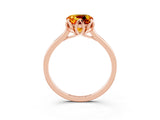 Rose gold Cushion Cut Citrine Solitaire Ring with Flower Prong Setting and Classic Band_39