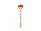 Rose gold Cushion Cut Citrine Solitaire Ring with Thin Band and Four-Prong Setting_2