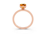 Rose gold Cushion Cut Citrine Solitaire Ring with Thin Band and Prong Setting_15