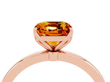 Rose gold Cushion Cut Citrine Solitaire Ring with Thin Band and Prong Setting_16