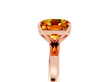 Rose gold Cushion Cut Citrine Solitaire Ring with Thin Band and Prong Setting_17