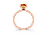 Rose gold Cushion Cut Citrine Solitaire Ring with Thin Band and Prong Setting_27
