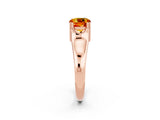 Rose gold Cushion Cut Citrine Solitaire Ring with Wide Band and Prong Setting_2