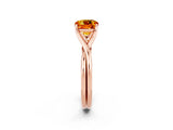 Rose gold Cushion Cut Citrine Solitaire Twist Band Prong Setting Ring_38