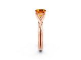 Rose gold Cushion Cut Citrine Solitaire Twist Band Prong Setting Ring_47