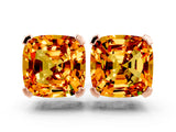 14K Rose Gold 0.63 Carat Cushion Citrine Stud Earrings