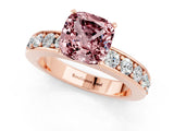 Rose gold Cushion Cut Cut Channel Set Diamond Engagement Ring with Four-Prong Setting_1