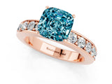 Rose gold Cushion Cut Cut Channel Set Diamond Engagement Ring with Four-Prong Setting_1