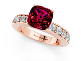 Rose gold Cushion Cut Cut Channel Set Diamond Engagement Ring with Four-Prong Setting_1