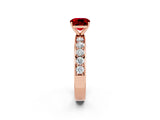 Rose gold Cushion Cut Cut Channel Set Diamond Engagement Ring with Four-Prong Setting_2