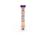 Rose gold Cushion Cut Cut Channel Set Diamond Engagement Ring with Four-Prong Setting_2