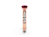 Rose gold Cushion Cut Cut Channel Set Diamond Engagement Ring with Four-Prong Setting_2