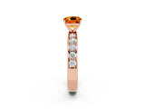 Rose gold Cushion Cut Cut Channel Set Diamond Engagement Ring with Four-Prong Setting_2