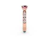 Rose gold Cushion Cut Cut Channel Set Diamond Engagement Ring with Four-Prong Setting_2