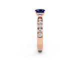Rose gold Cushion Cut Cut Channel Set Diamond Engagement Ring with Four-Prong Setting_2