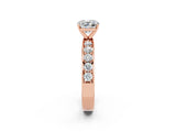 Rose gold Cushion Cut Cut Channel Set Diamond Engagement Ring with Four-Prong Setting_2