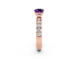 Rose gold Cushion Cut Cut Channel Set Diamond Engagement Ring with Four-Prong Setting_2