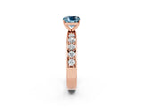 Rose gold Cushion Cut Cut Channel Set Diamond Engagement Ring with Four-Prong Setting_2