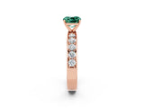Rose gold Cushion Cut Cut Channel Set Diamond Engagement Ring with Four-Prong Setting_2