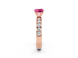 Rose gold Cushion Cut Cut Channel Set Diamond Engagement Ring with Four-Prong Setting_2
