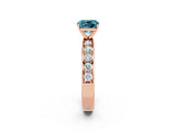 Rose gold Cushion Cut Cut Channel Set Diamond Engagement Ring with Four-Prong Setting_2