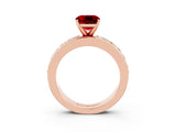 Rose gold Cushion Cut Cut Channel Set Diamond Engagement Ring with Four-Prong Setting_3