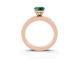 Rose gold Cushion Cut Cut Channel Set Diamond Engagement Ring with Four-Prong Setting_3