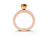 Rose gold Cushion Cut Cut Channel Set Diamond Engagement Ring with Four-Prong Setting_3