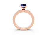 Rose gold Cushion Cut Cut Channel Set Diamond Engagement Ring with Four-Prong Setting_3