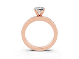 Rose gold Cushion Cut Cut Channel Set Diamond Engagement Ring with Four-Prong Setting_3