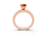Rose gold Cushion Cut Cut Channel Set Diamond Engagement Ring with Four-Prong Setting_3