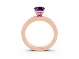 Rose gold Cushion Cut Cut Channel Set Diamond Engagement Ring with Four-Prong Setting_3