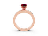 Rose gold Cushion Cut Cut Channel Set Diamond Engagement Ring with Four-Prong Setting_3