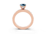 Rose gold Cushion Cut Cut Channel Set Diamond Engagement Ring with Four-Prong Setting_3