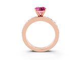 Rose gold Cushion Cut Cut Channel Set Diamond Engagement Ring with Four-Prong Setting_3
