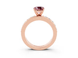Rose gold Cushion Cut Cut Channel Set Diamond Engagement Ring with Four-Prong Setting_3