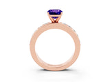 Rose gold Cushion Cut Cut Channel Set Diamond Engagement Ring with Four-Prong Setting_3