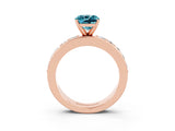 Rose gold Cushion Cut Cut Channel Set Diamond Engagement Ring with Four-Prong Setting_3