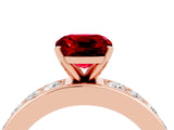 Rose gold Cushion Cut Cut Channel Set Diamond Engagement Ring with Four-Prong Setting_4
