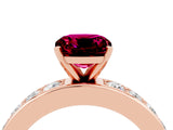 Rose gold Cushion Cut Cut Channel Set Diamond Engagement Ring with Four-Prong Setting_4